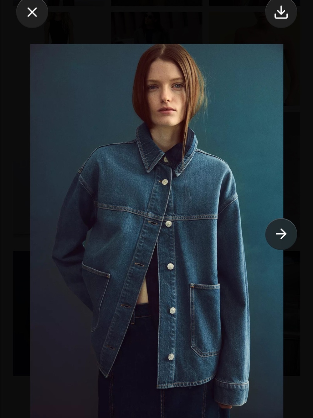 Zara - Over Shirt Classic Denim Jacket in Mediumi Blue - Picture 3 of 14